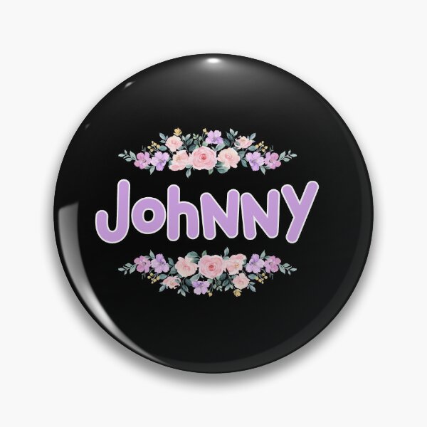 Item preview, Purple Flower Johnny Name Label (Black) designed and sold by NormadWorld.