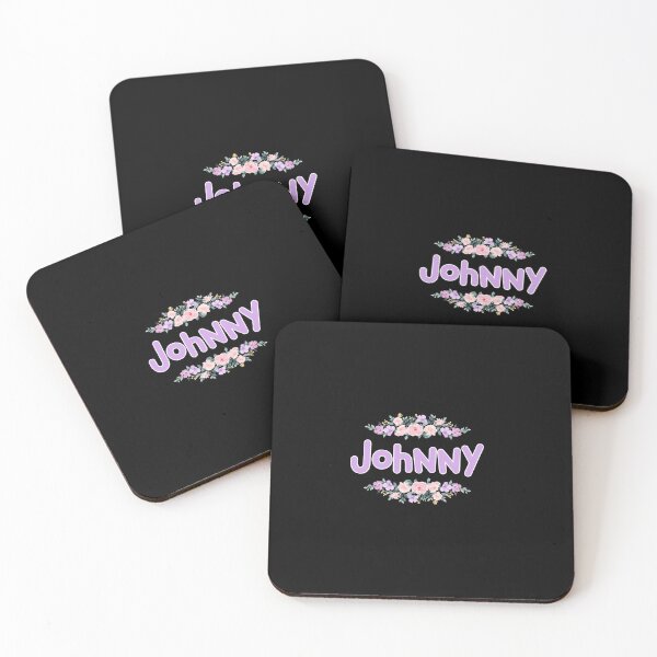 Item preview, Purple Flower Johnny Name Label (Black) designed and sold by NormadWorld.