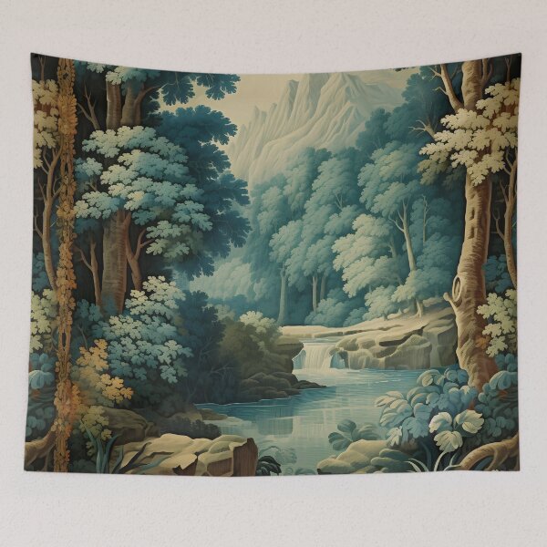 Item preview, Vintage Antique 1800s Forest Tapestry designed and sold by ptlsprntsdsgn.