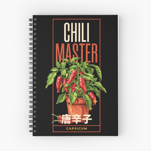Item preview, Chili master design with a chili plant, CAPSICUM, chili fruits and japanese text japanese Typography  designed and sold by Dahlann.
