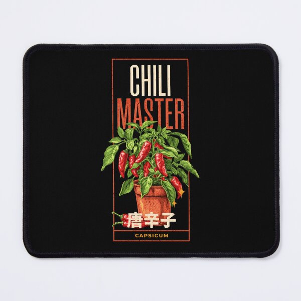 Item preview, Chili master design with a chili plant, CAPSICUM, chili fruits and japanese text japanese Typography  designed and sold by Dahlann.