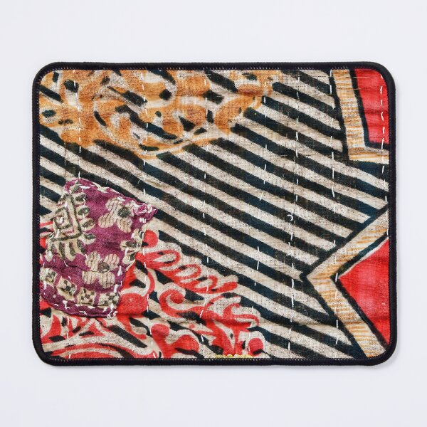 Item preview, Vintage Kantha Quilted Fabric - Red and Black designed and sold by Nikki Fortuin Arts & Crafts.