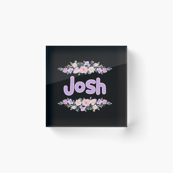 Item preview, Purple Flower Josh Name Label (Black) designed and sold by NormadWorld.