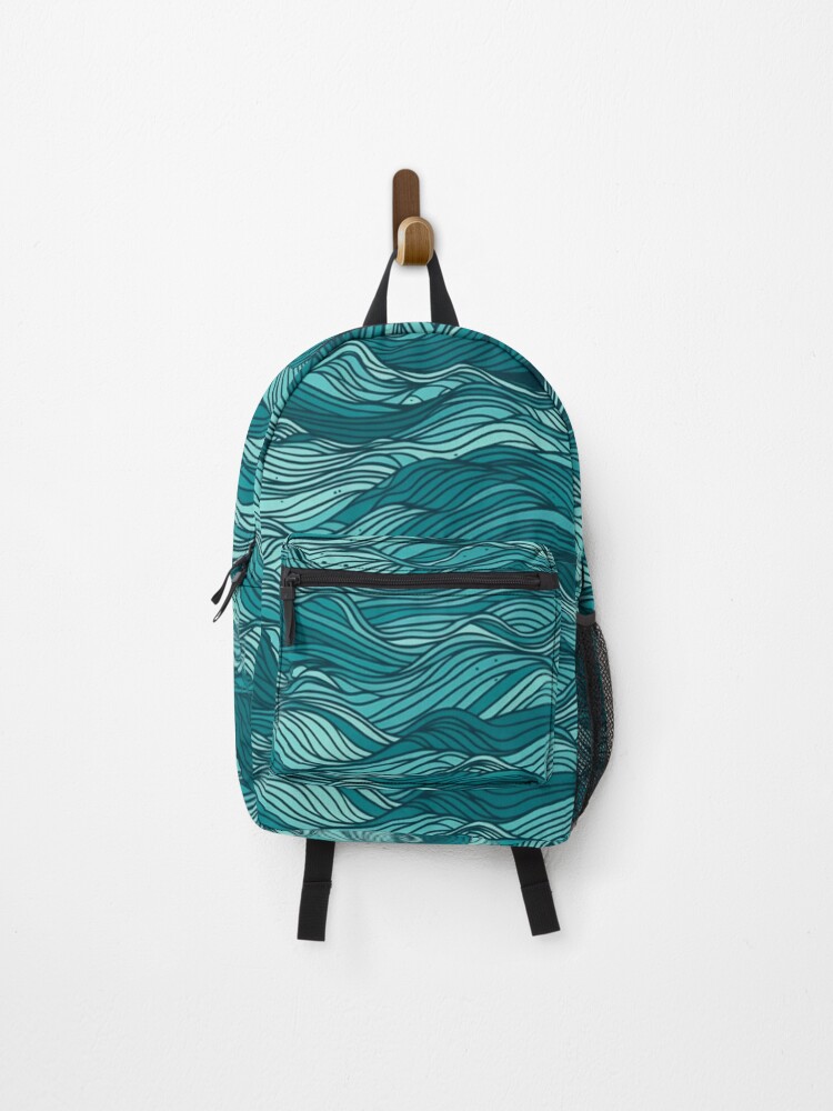 Thumbnail 1 of 3, Backpack, Great waves designed and sold by PrettyPatternss.