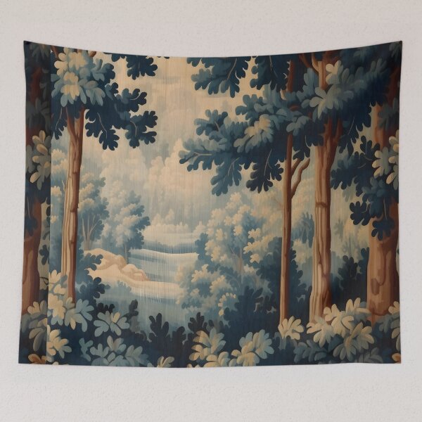 Item preview, Vintage Antique 1800s Forest Tapestry designed and sold by ptlsprntsdsgn.