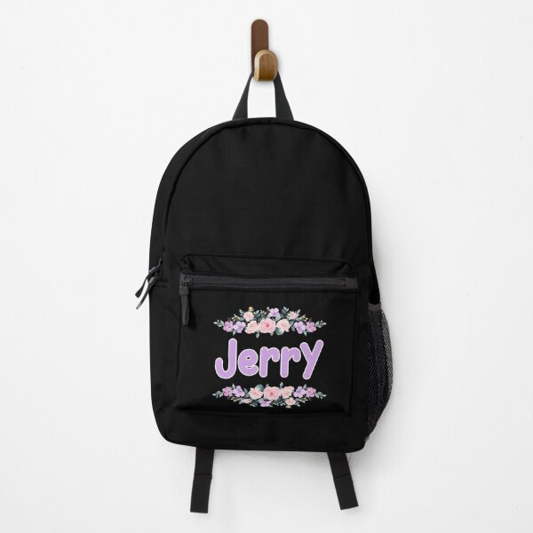 Item preview, Purple Flower Jerry Name Label (Black) designed and sold by NormadWorld.