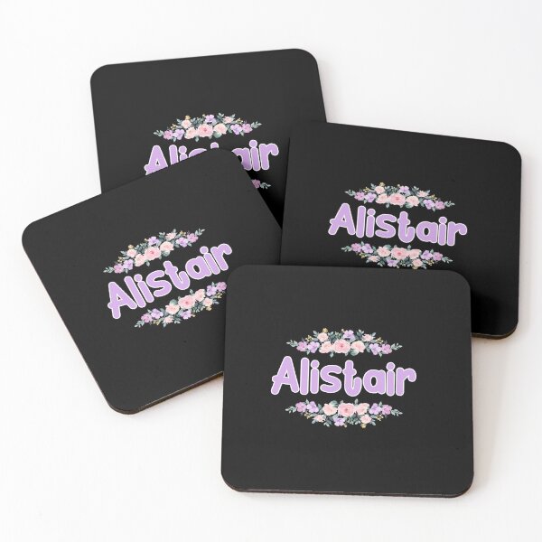 Item preview, Purple Flower Alistair Name Label (Black) designed and sold by NormadWorld.