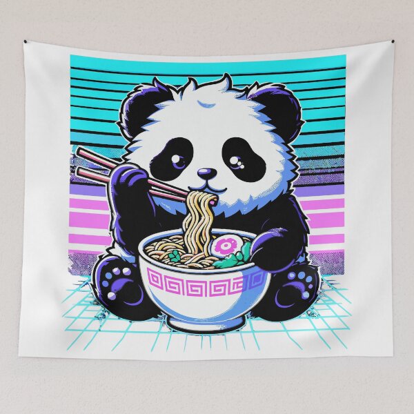 Item preview, Cute Panda Eating Ramen designed and sold by QUOTABLE STICKERS.