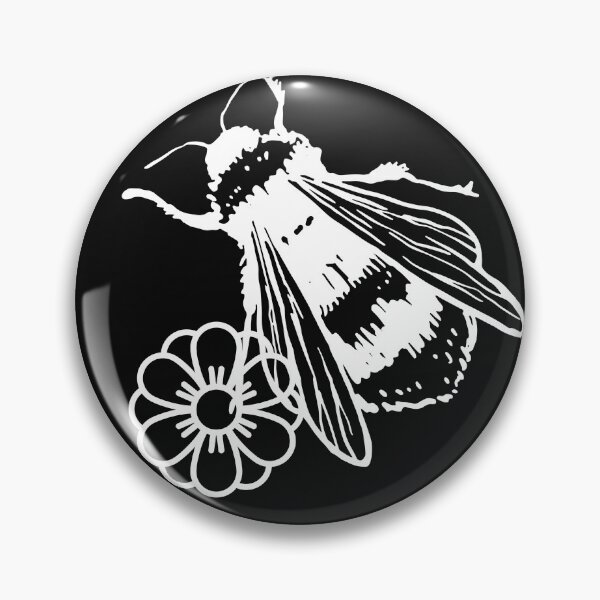 Item preview, Bumblebee And Flower White Line Drawing Design designed and sold by EarthArtDesigns.