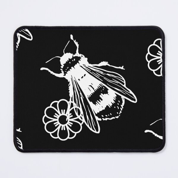 Item preview, Bumblebee And Flower White Line Drawing Design designed and sold by EarthArtDesigns.