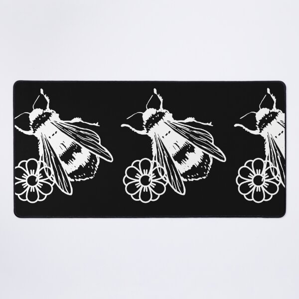 Item preview, Bumblebee And Flower White Line Drawing Design designed and sold by EarthArtDesigns.