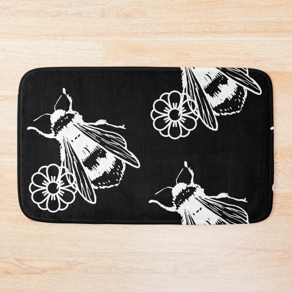 Item preview, Bumblebee And Flower White Line Drawing Design designed and sold by EarthArtDesigns.