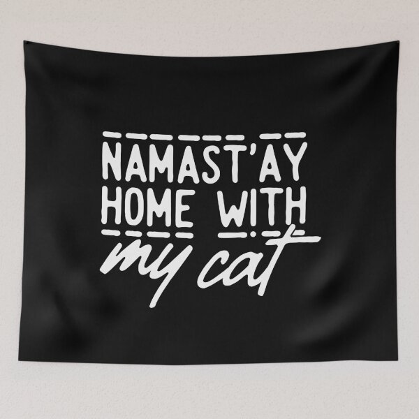 Item preview, namastay home with my cat, funny shirt designed and sold by linda00007.