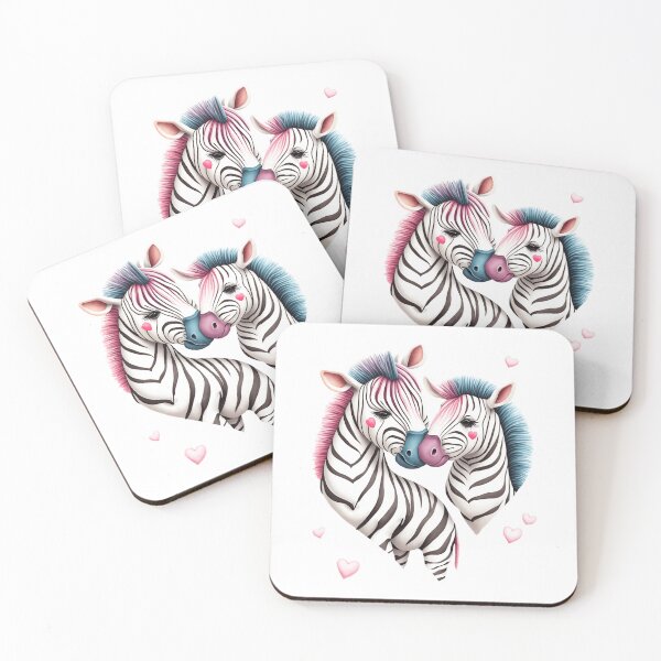 Item preview, Cartoon Zebras expressing affection! designed and sold by fribabywonder.