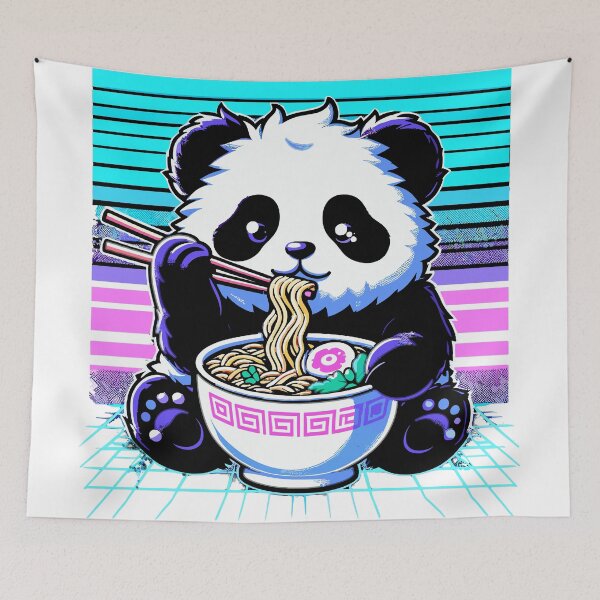 Item preview, Cute Panda Eating Ramen designed and sold by QUOTABLE STICKERS.