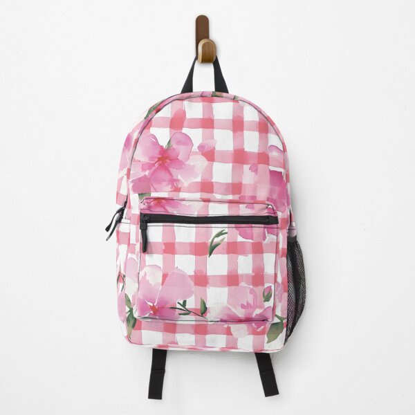 Item preview, Pink Plaid Floral Watercolor designed and sold by ptlsprntsdsgn.