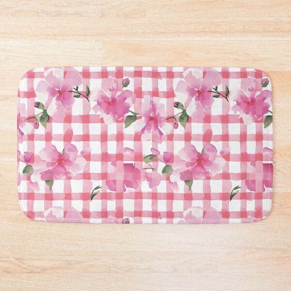 Item preview, Pink Plaid Floral Watercolor designed and sold by ptlsprntsdsgn.