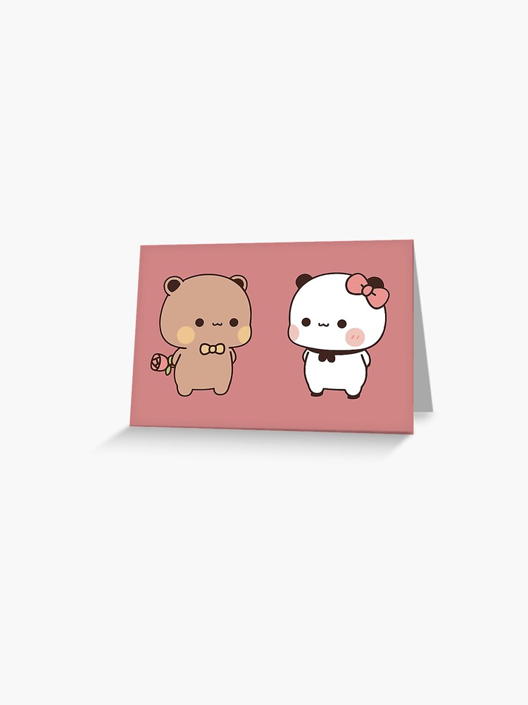 Bear and Panda Bubu Dudu Balloon Greeting Card for Sale by