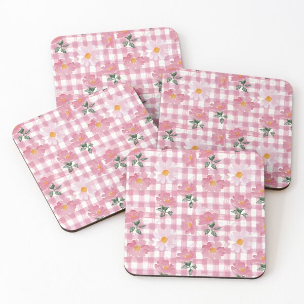 Item preview, Pink Plaid Floral Watercolor designed and sold by ptlsprntsdsgn.