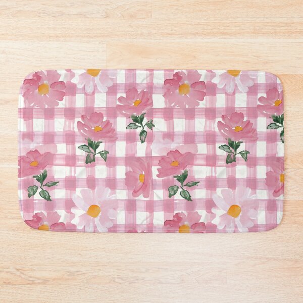 Item preview, Pink Plaid Floral Watercolor designed and sold by ptlsprntsdsgn.
