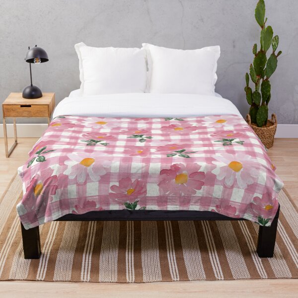 Item preview, Pink Plaid Floral Watercolor designed and sold by ptlsprntsdsgn.