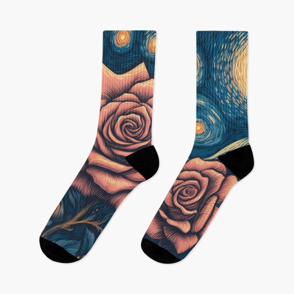 Item preview, Starry Night Rose Painting Van Gogh Style designed and sold by Star-Fragment.