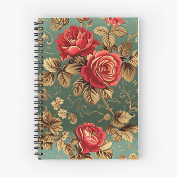 Item preview, Italian Green Brocade Pattern with Red Roses designed and sold by HausKatz.