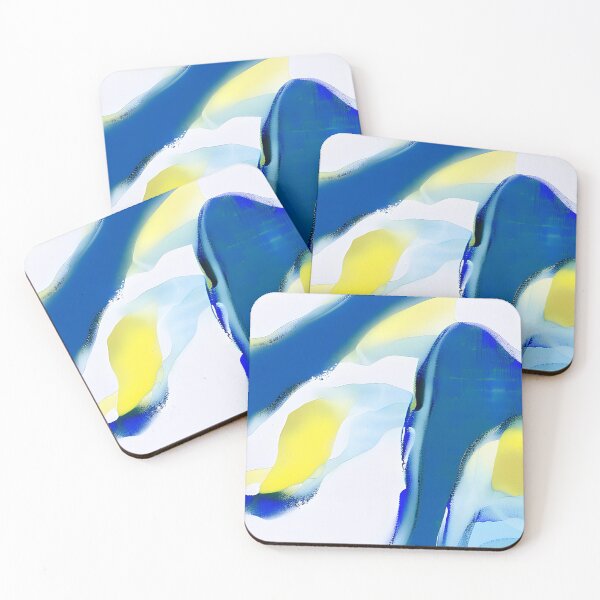 Item preview, Blue Yellow Swirls Painting designed and sold by KiwiArtistDK.