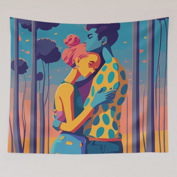 Item preview, Lovers hugging Valentine's Day Artwork designed and sold by Collision19.