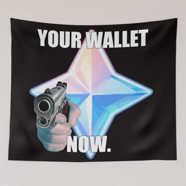 Item preview, Genshin Impact "YOUR WALLET, NOW." Primogem With Gun designed and sold by akariaikawa.