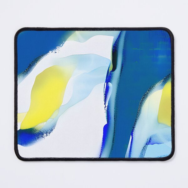 Item preview, Blue Yellow Swirls Painting designed and sold by KiwiArtistDK.