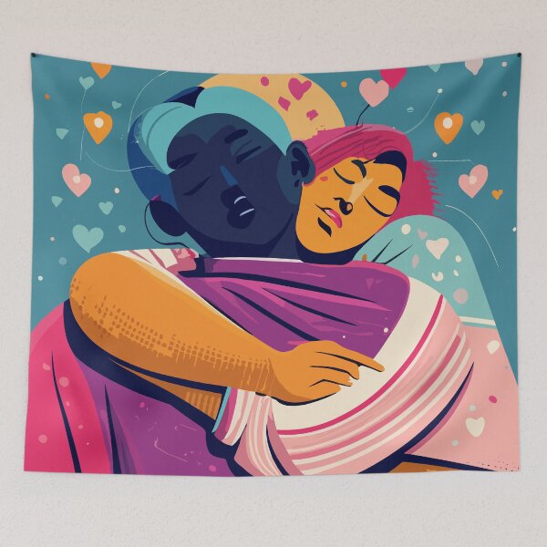 Item preview, Lovers hugging Valentine's Day Artwork designed and sold by Collision19.