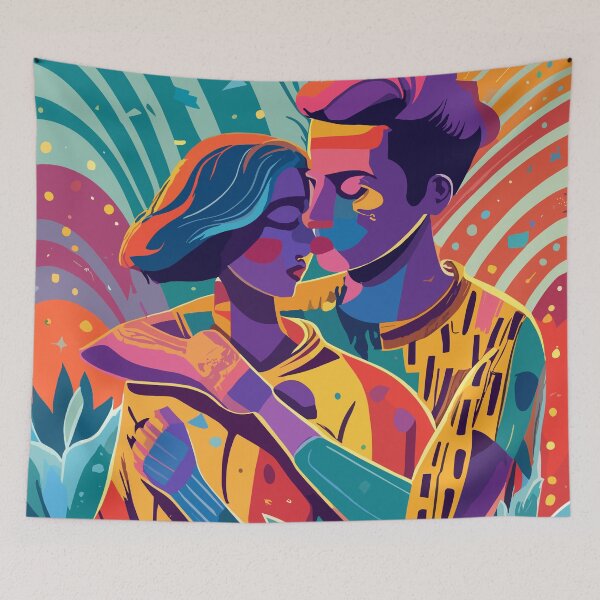 Item preview, Valentine's Day Lovers hugging Artwork designed and sold by Collision19.