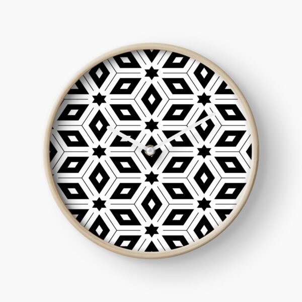 Monochrome Geometric Pattern Clock