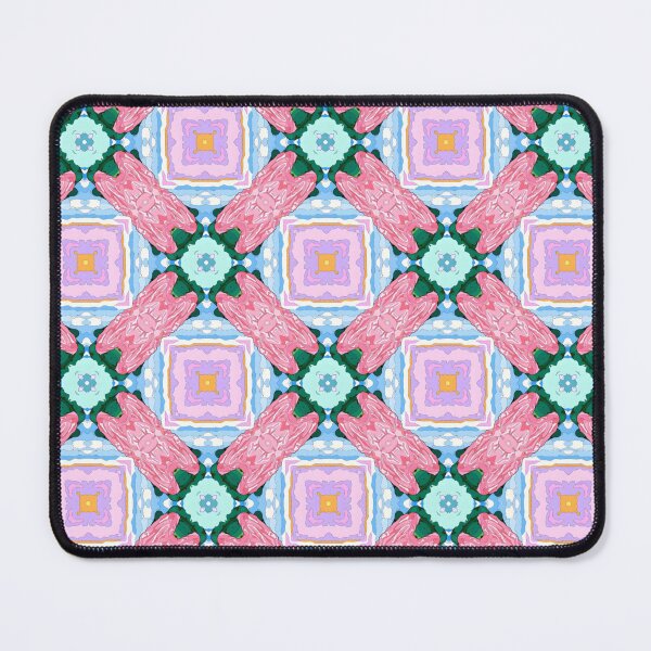 Item preview, Preppy bubble gum pink and blue lattice designed and sold by SophieClimaArt.