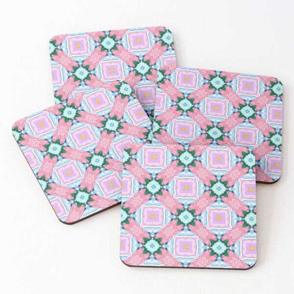 Item preview, Preppy bubble gum pink and blue lattice designed and sold by SophieClimaArt.
