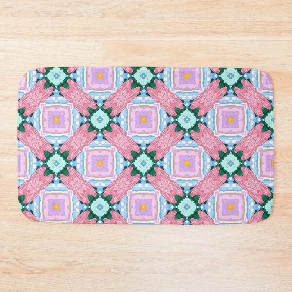 Artikelvorschau, Preppy-Kaugummi-Rosa und blaues Gitter entworfen und verkauft von SophieClimaArt.