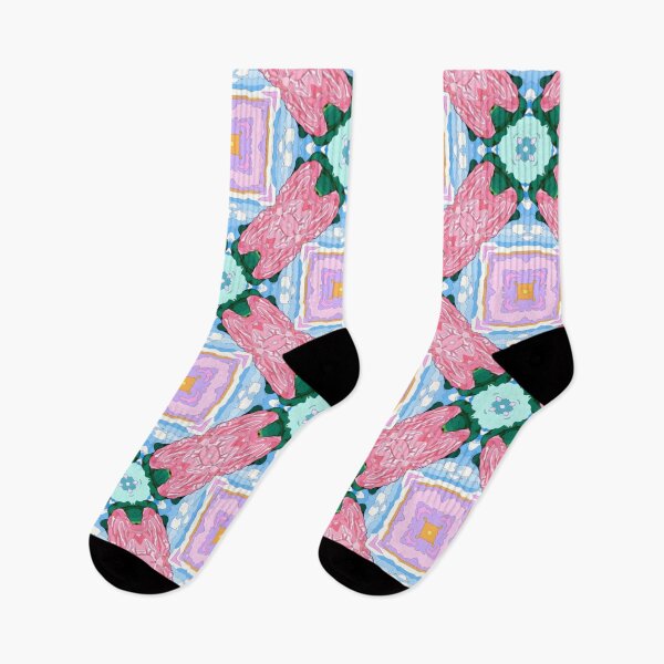 Item preview, Preppy bubble gum pink and blue lattice designed and sold by SophieClimaArt.