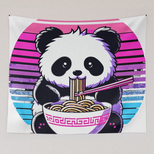Item preview, Cute Panda Eating Ramen designed and sold by QUOTABLE STICKERS.