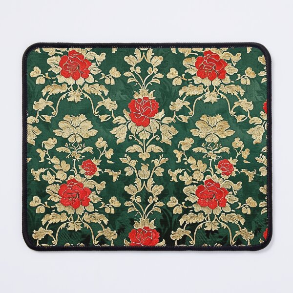 Item preview, Italian Green Brocade Pattern with Red Roses II designed and sold by HausKatz.