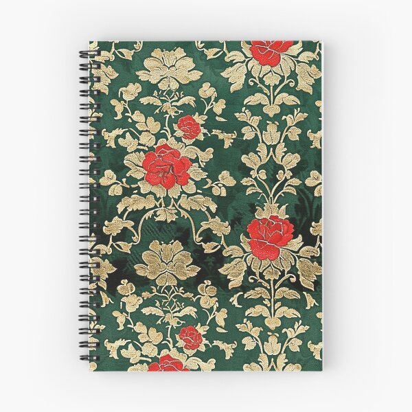 Item preview, Italian Green Brocade Pattern with Red Roses II designed and sold by HausKatz.