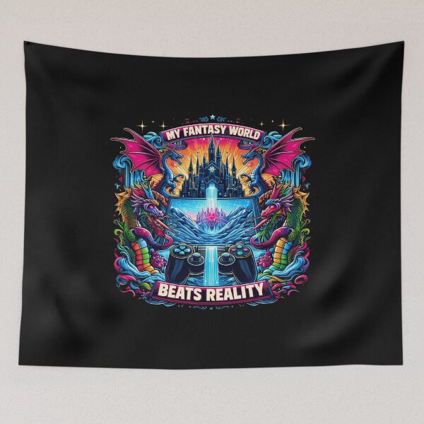 Item preview, My fantasy world beats reality - Fantasy Over Reality - Enchanted Gaming World designed and sold by CogniCraft.