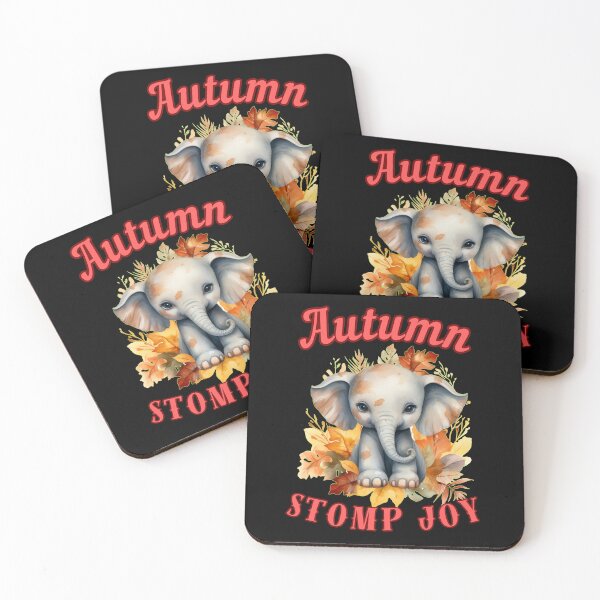 Item preview, Autumn Stomp Joy. colorful elephant designed and sold by ElephantVibes.