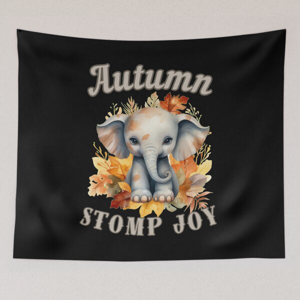 Item preview, Autumn Stomp Joy. elephant head designed and sold by ElephantVibes.