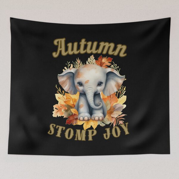 Item preview, Autumn Stomp Joy. elephant face designed and sold by ElephantVibes.