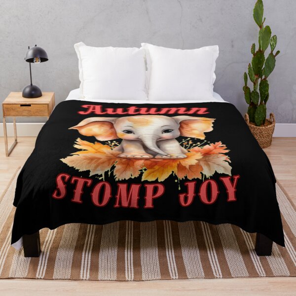 Item preview, Autumn Stomp Joy. happy elephant designed and sold by ElephantVibes.