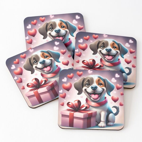 Item preview, Valentine's Day series, Cute dog, comical, gifts and hearts, happy face designed and sold by janjacbu.