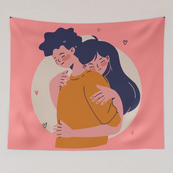 Item preview, Lovers hugging Valentine's Day Artwork designed and sold by Collision19.