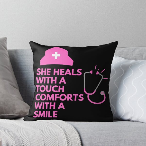Item preview, She heals with a touch, comforts with a smile|Nurse|Women's Day|8th Mar designed and sold by ButterflyDsgns6.
