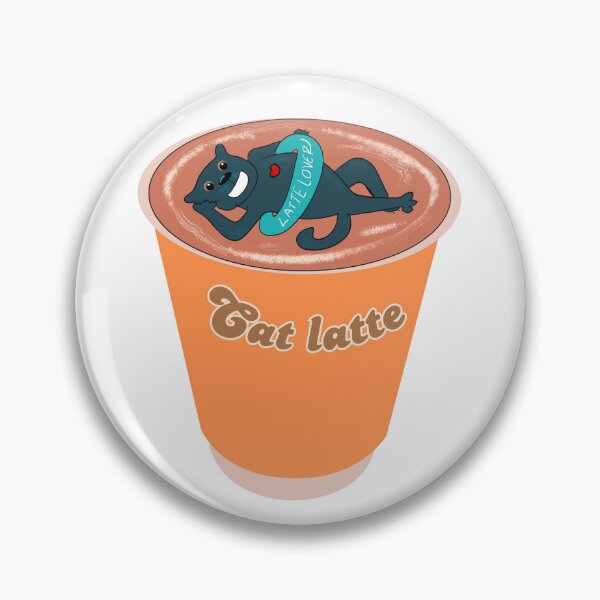 Item preview, Cat latte, cute black cat in a rubber ring lying in a cup of latte designed and sold by BritishDelights.